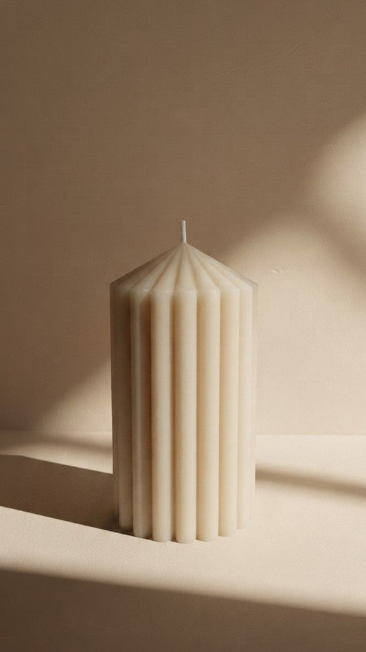 Sojų vaško žvakė Pillar, rankų darbo